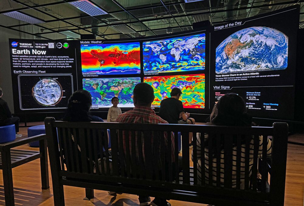 Direct view LED display in a retail store display window