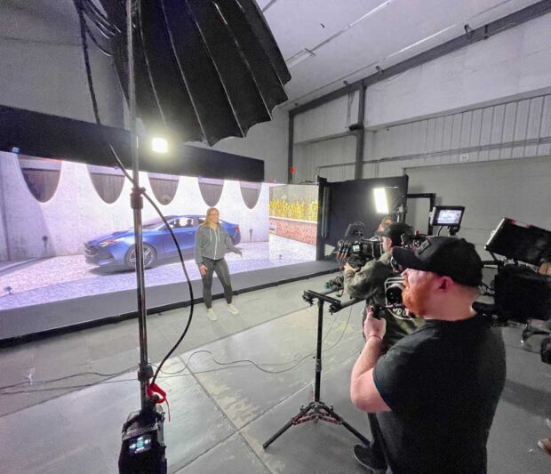 Virtual Production (VFX) camera and imagery set up