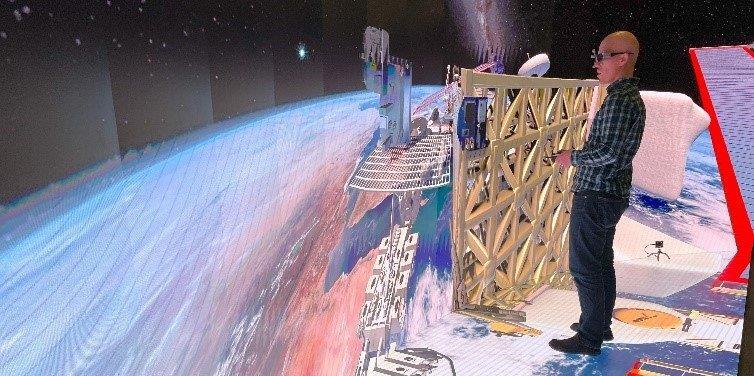 detailed model and expansive virtual environment that includes multiple display elements, multi-planar display surfaces, 3D viewing, interaction technology, and more. Combined, they need powerful computing and expert synchronization.