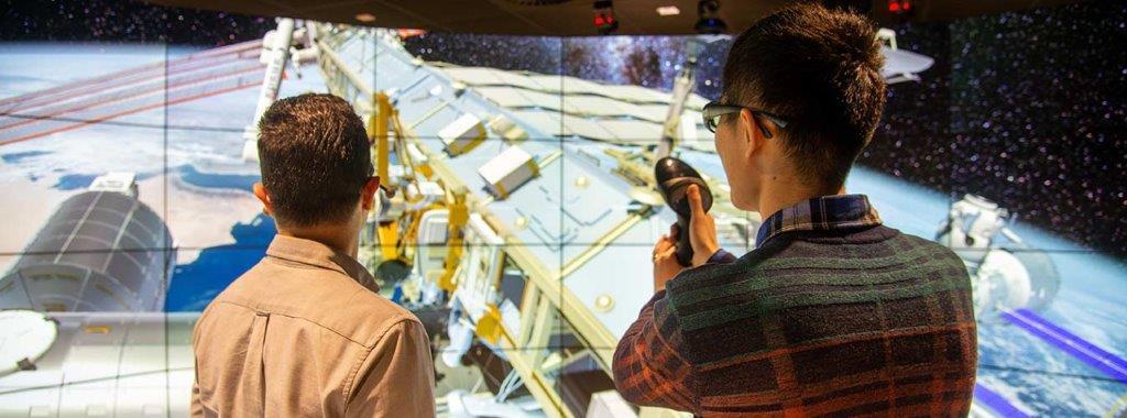 Working on a satellite with a mechdyne Hi-Per XR immersive solution