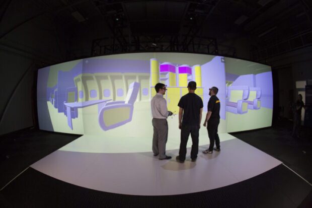 FLEX Immersive virtual reality CAVE in video wall mode