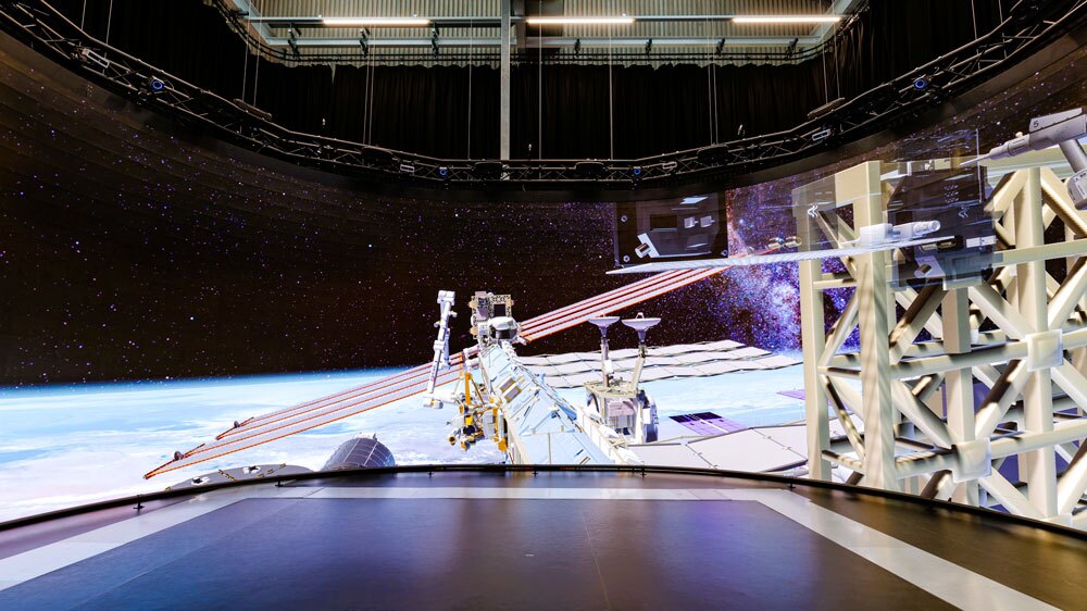 Inspecting satellites remotely using large LED display