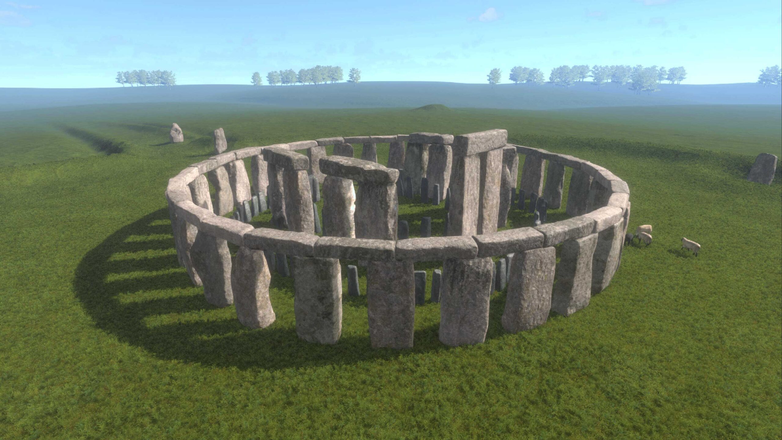 Aerial view of stonehenge in VR