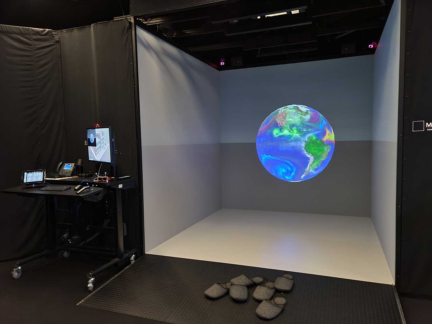 Using the 3D CAVE to run an application built for it by the Viz Center