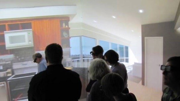 House visuals in a Corner CAVE system at the University of Wisconsin