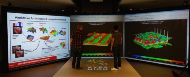Reconfigurable FLEX immersive virtual reality CAVE in angle theater mode