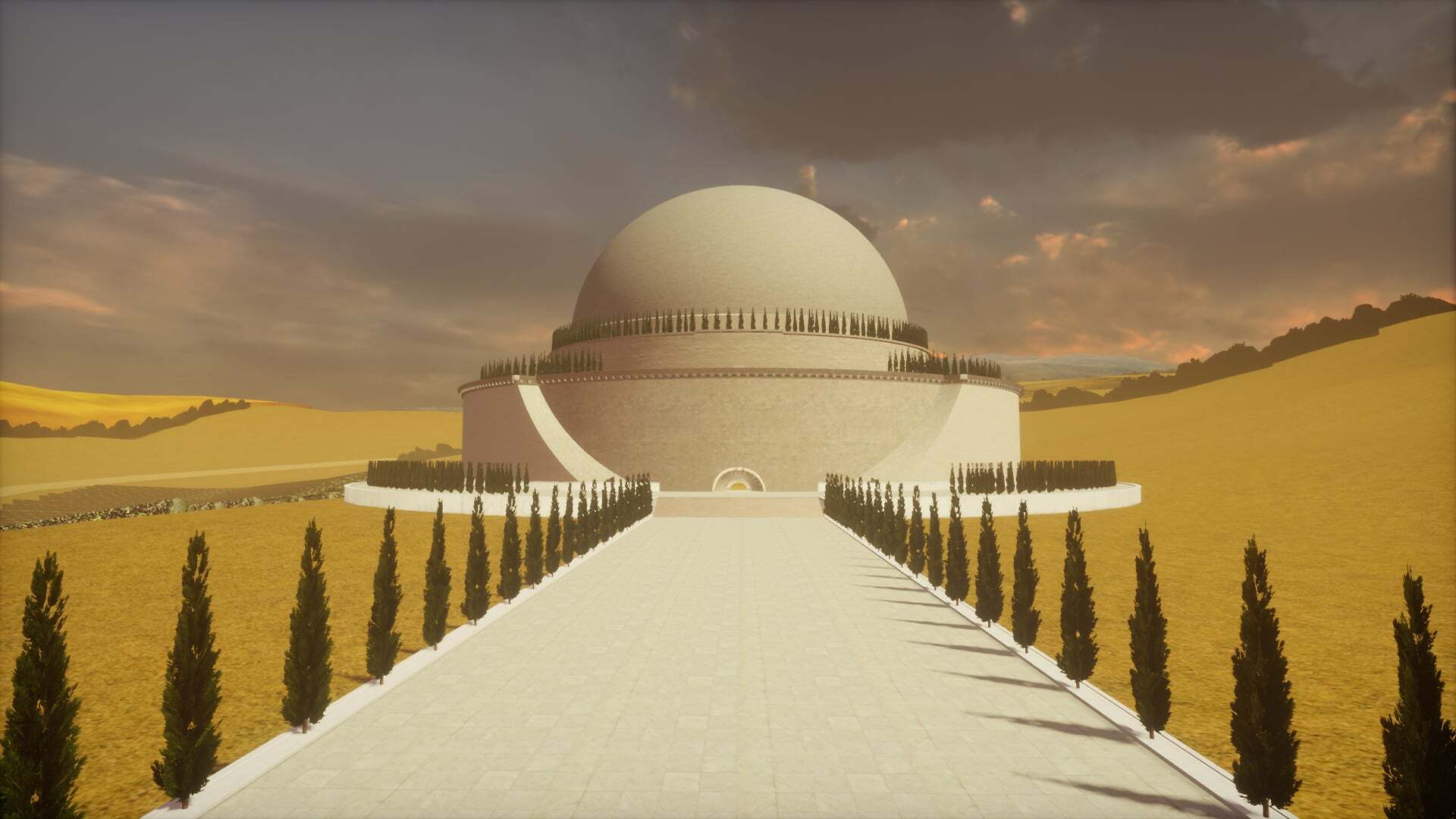 Newton's Cenotaph in virtual reality